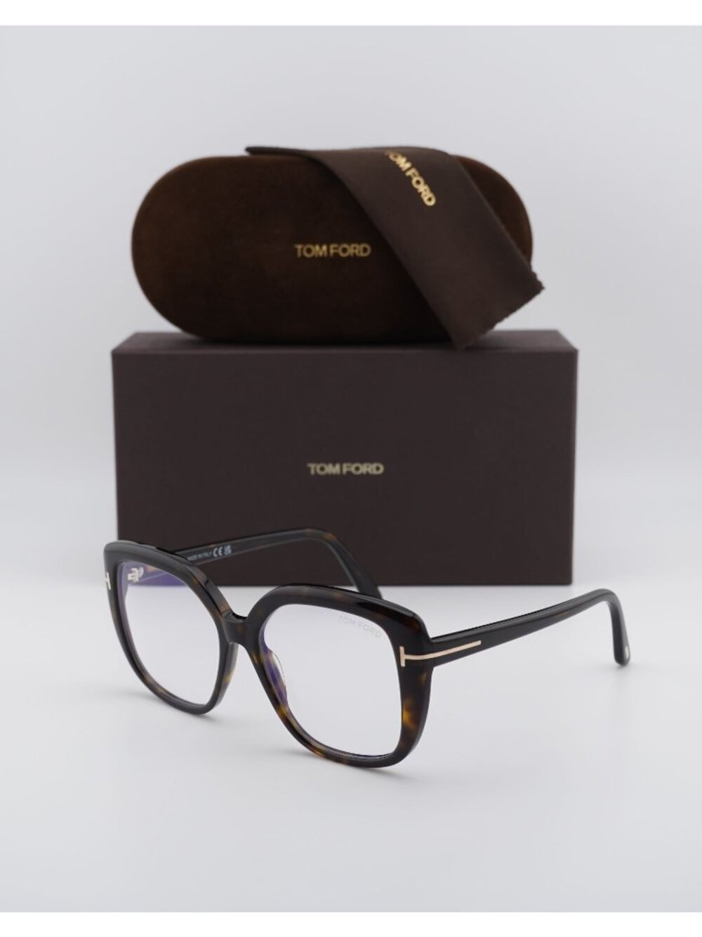 Tom Ford FT6043-B 052 Butterfly Eyeglasses 53mm - Havana / Blue Light Block